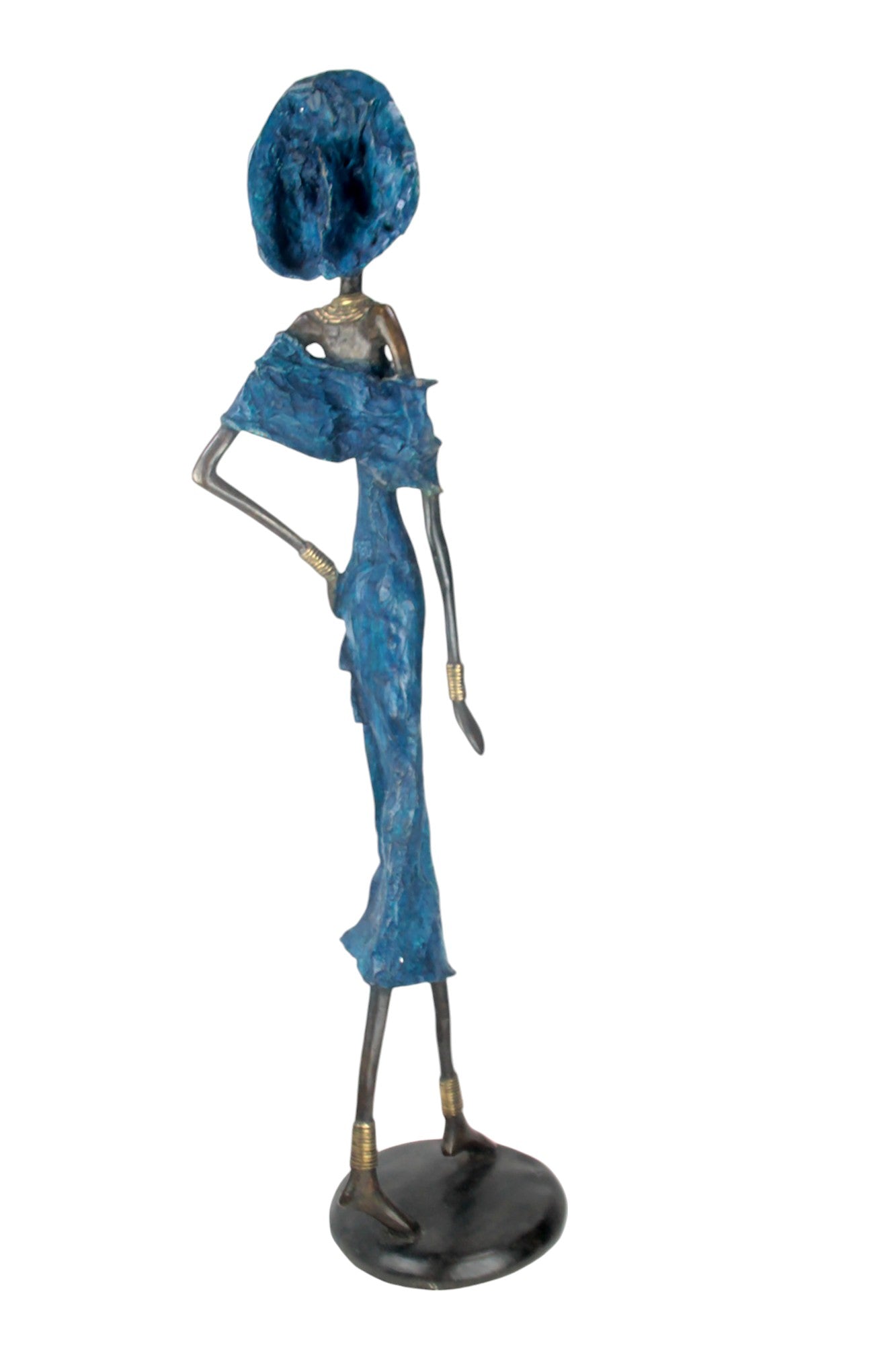 Bronze Issouf 80 cm bleu n°3 Bronzes d'Afrique