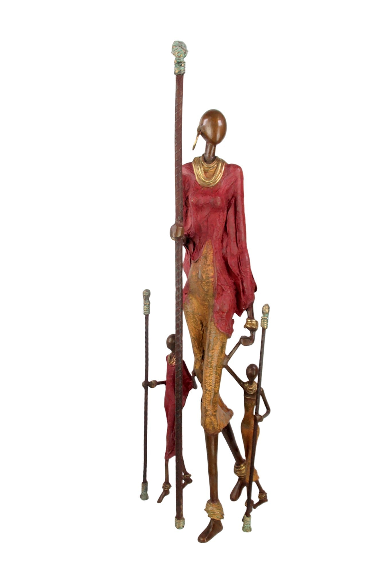Bronze Issouf Massaïs 77 cm rouge n°1 Bronzes d'Afrique