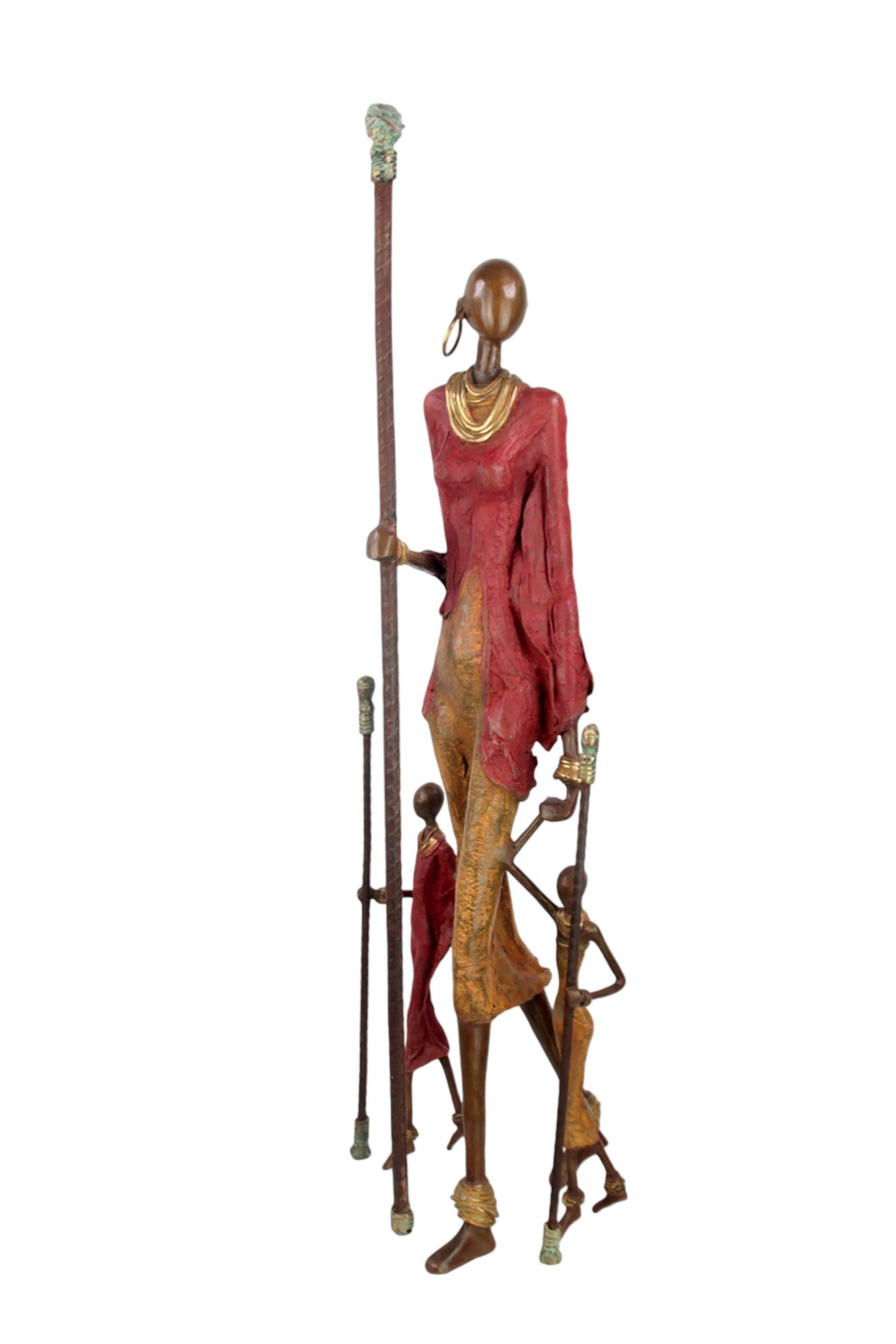 Bronze Issouf Massaïs 77 cm rouge n°1 Bronzes d'Afrique