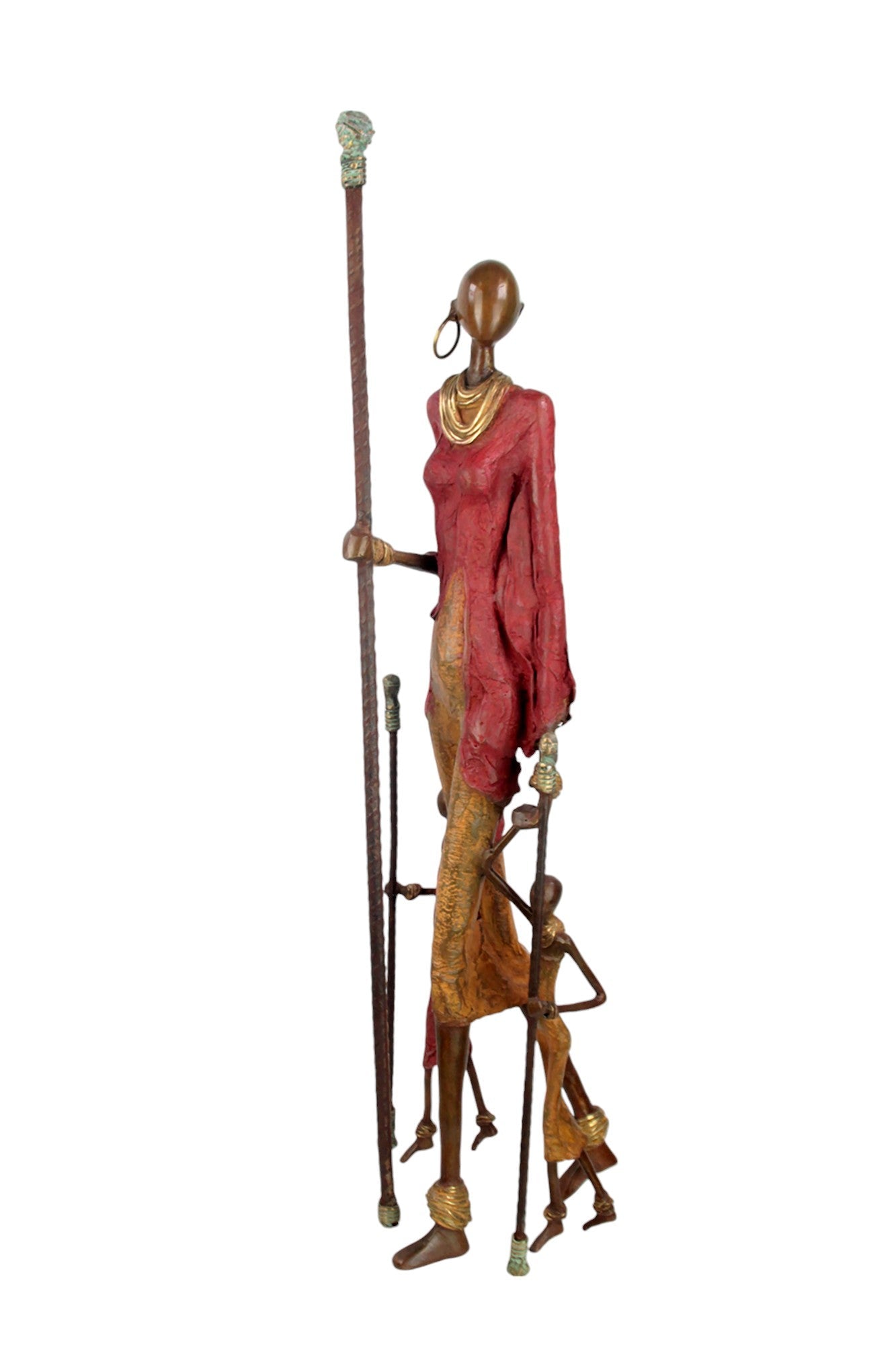 Bronze Issouf Massaïs 77 cm rouge n°1 Bronzes d'Afrique