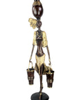 Bronze Issouf femme à 2 seaux 80 cm doré n°1 Bronzes d'Afrique