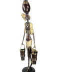 Bronze Issouf femme à 2 seaux 80 cm doré n°1 Bronzes d'Afrique