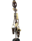 Bronze Issouf femme à 2 seaux 80 cm doré n°1 Bronzes d'Afrique