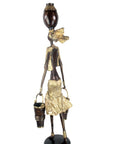 Bronze Issouf femme à 2 seaux 80 cm doré n°1 Bronzes d'Afrique