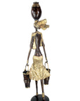 Bronze Issouf femme à 2 seaux 80 cm doré n°1 Bronzes d'Afrique