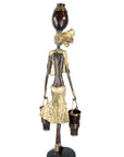 Bronze Issouf femme à 2 seaux 80 cm doré n°1 Bronzes d'Afrique