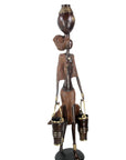 Bronze Issouf femme à deux seaux 80 cm marron n°1 Bronzes d'Afrique