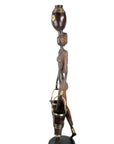 Bronze Issouf femme à deux seaux 80 cm marron n°1 Bronzes d'Afrique