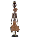 Bronze Issouf femme à deux seaux 80 cm marron n°1 Bronzes d'Afrique