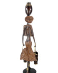 Bronze Issouf femme à deux seaux 80 cm marron n°1 Bronzes d'Afrique