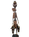 Bronze Issouf femme à deux seaux 80 cm marron n°1 Bronzes d'Afrique