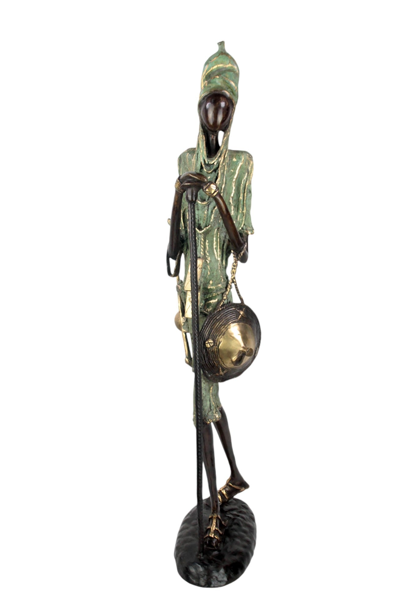 Bronze Issouf Berger Dogon 80 cm vert n°2 Bronzes d'Afrique