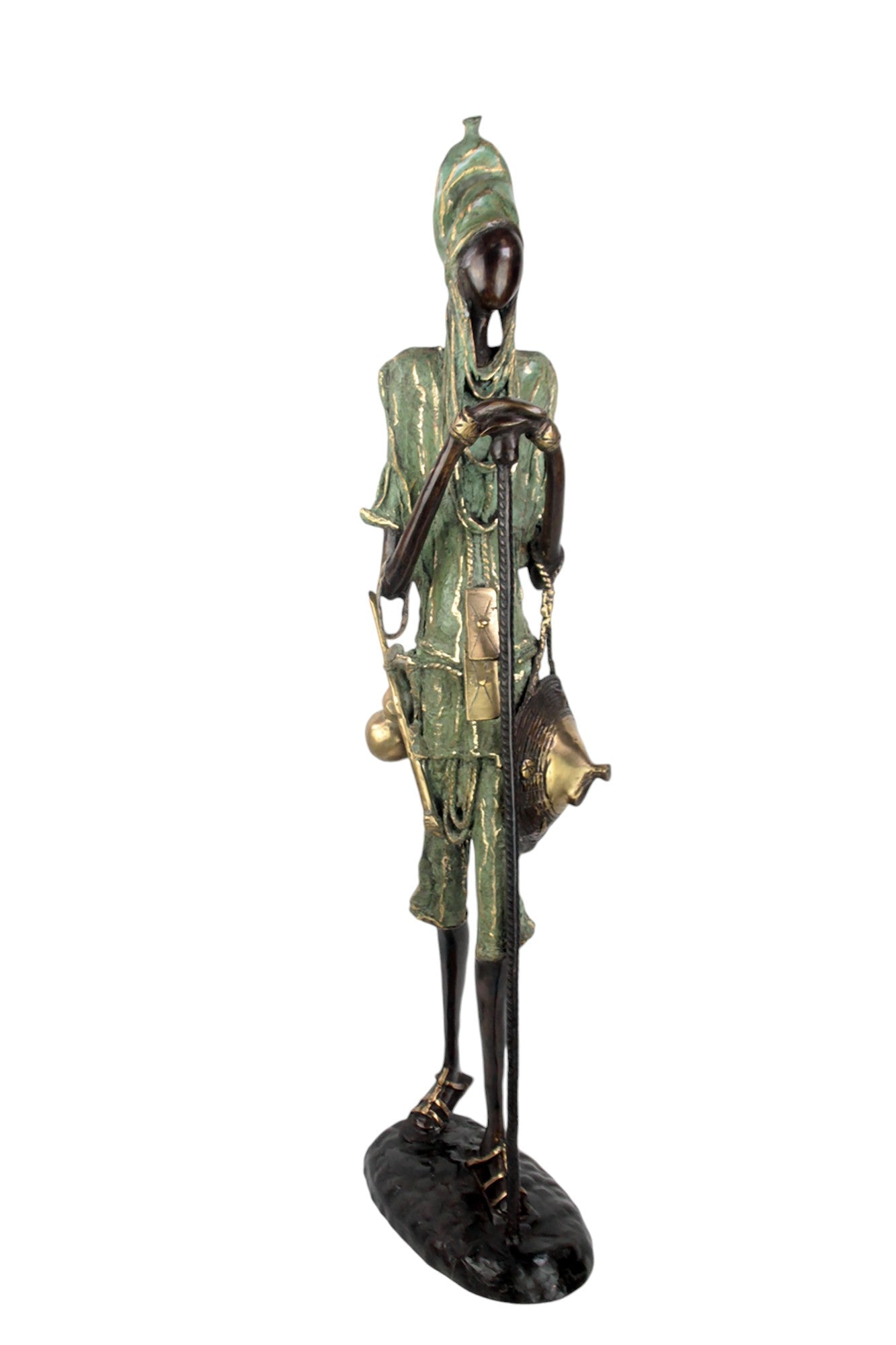 Bronze Issouf Berger Dogon 80 cm vert n°2 Bronzes d'Afrique