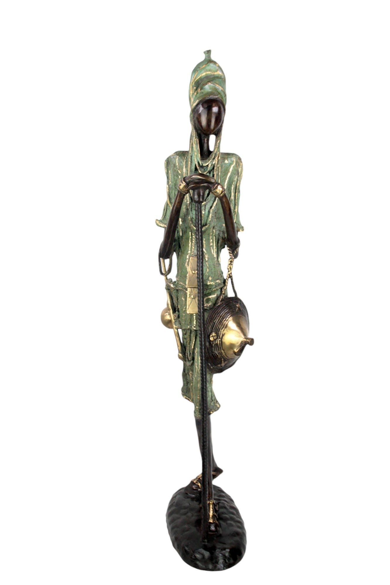 Bronze Issouf Berger Dogon 80 cm vert n°2 Bronzes d'Afrique