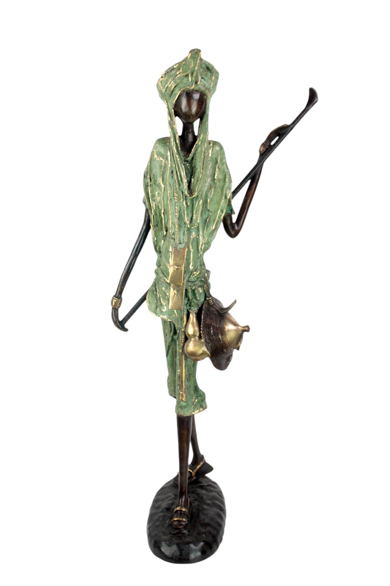 Bronze Issouf Berger Dogon 80 cm vert n°3 Bronzes d'Afrique