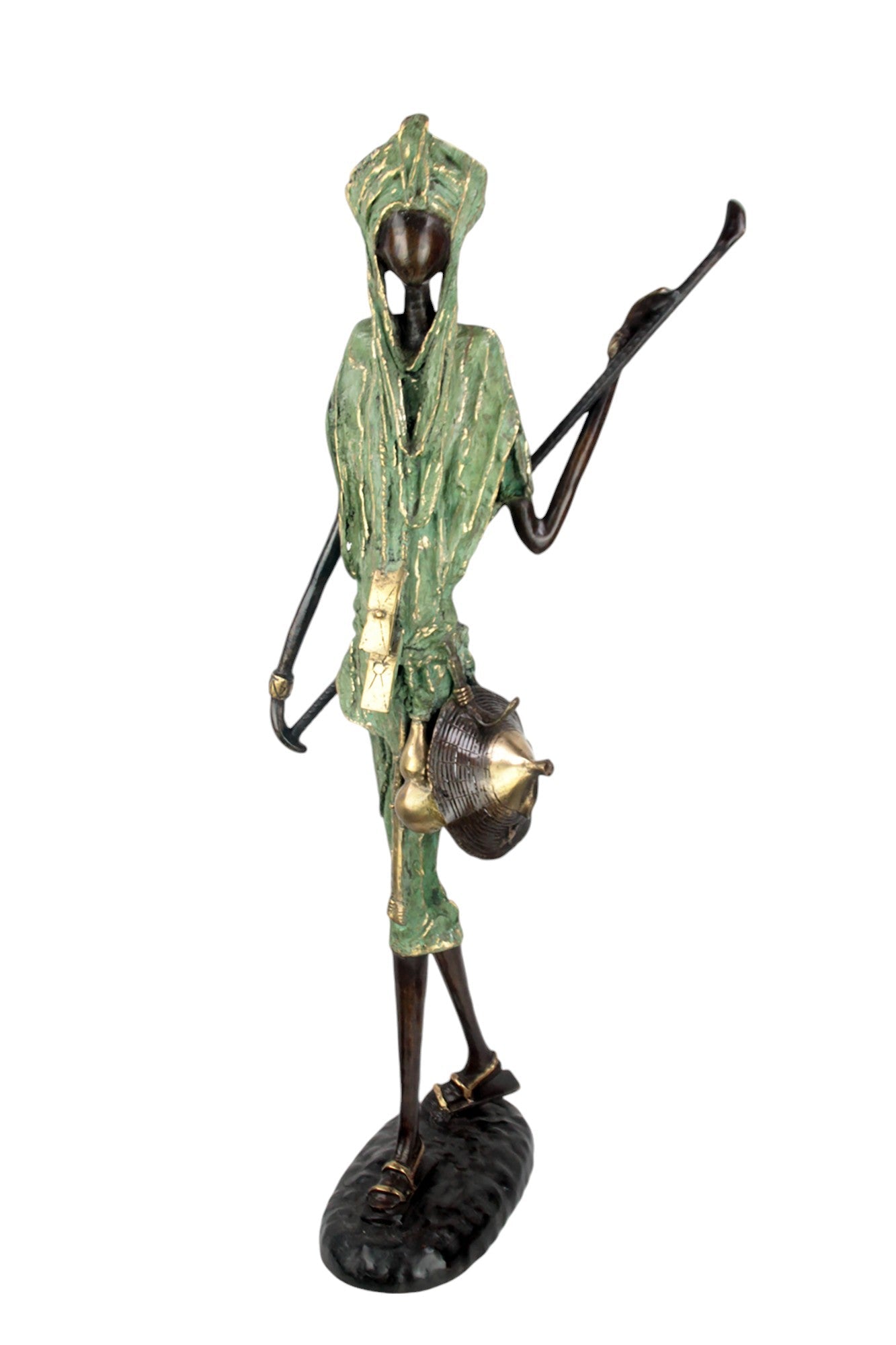 Bronze Issouf Berger Dogon 80 cm vert n°3 Bronzes d'Afrique