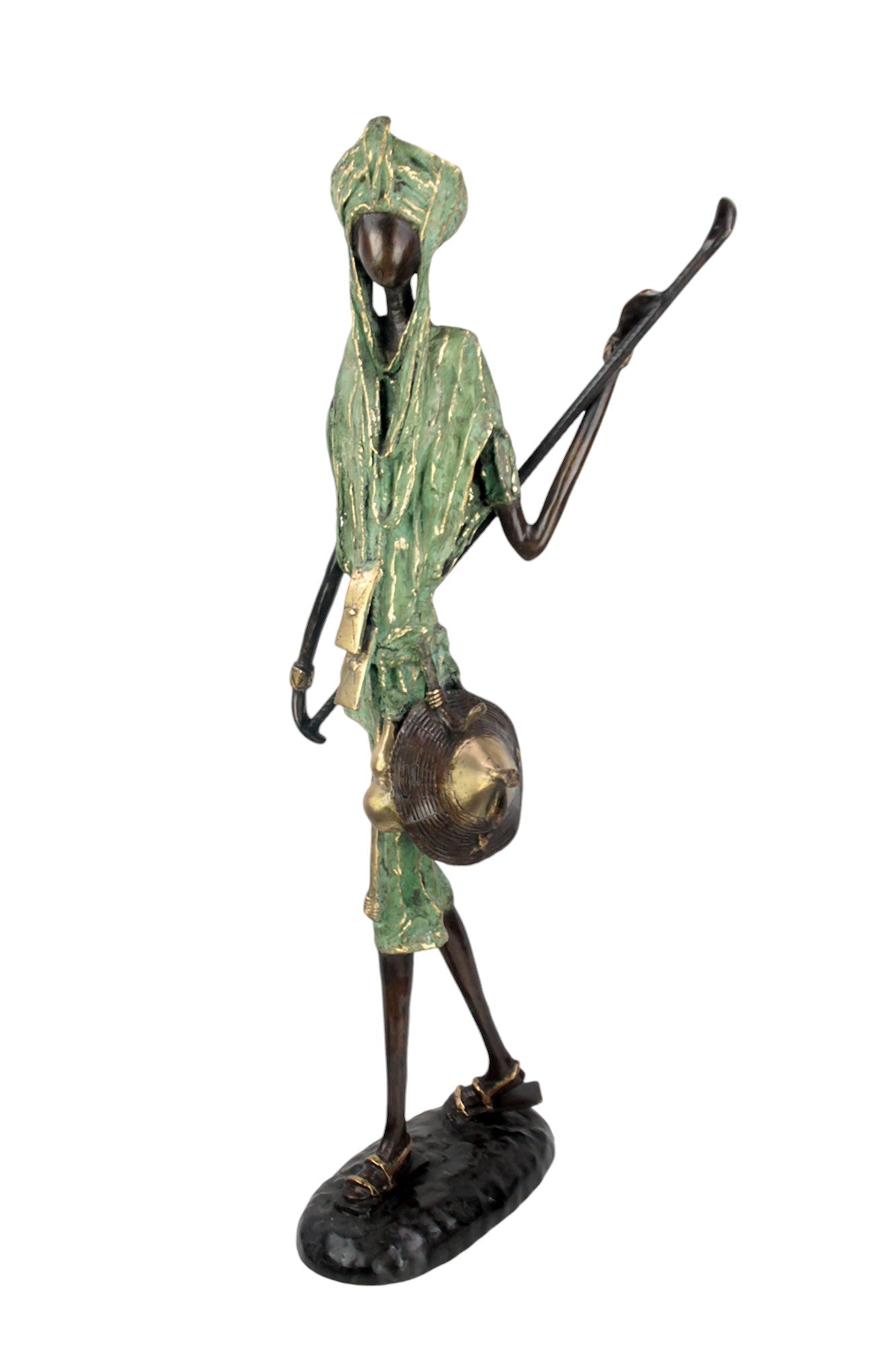 Bronze Issouf Berger Dogon 80 cm vert n°3 Bronzes d'Afrique