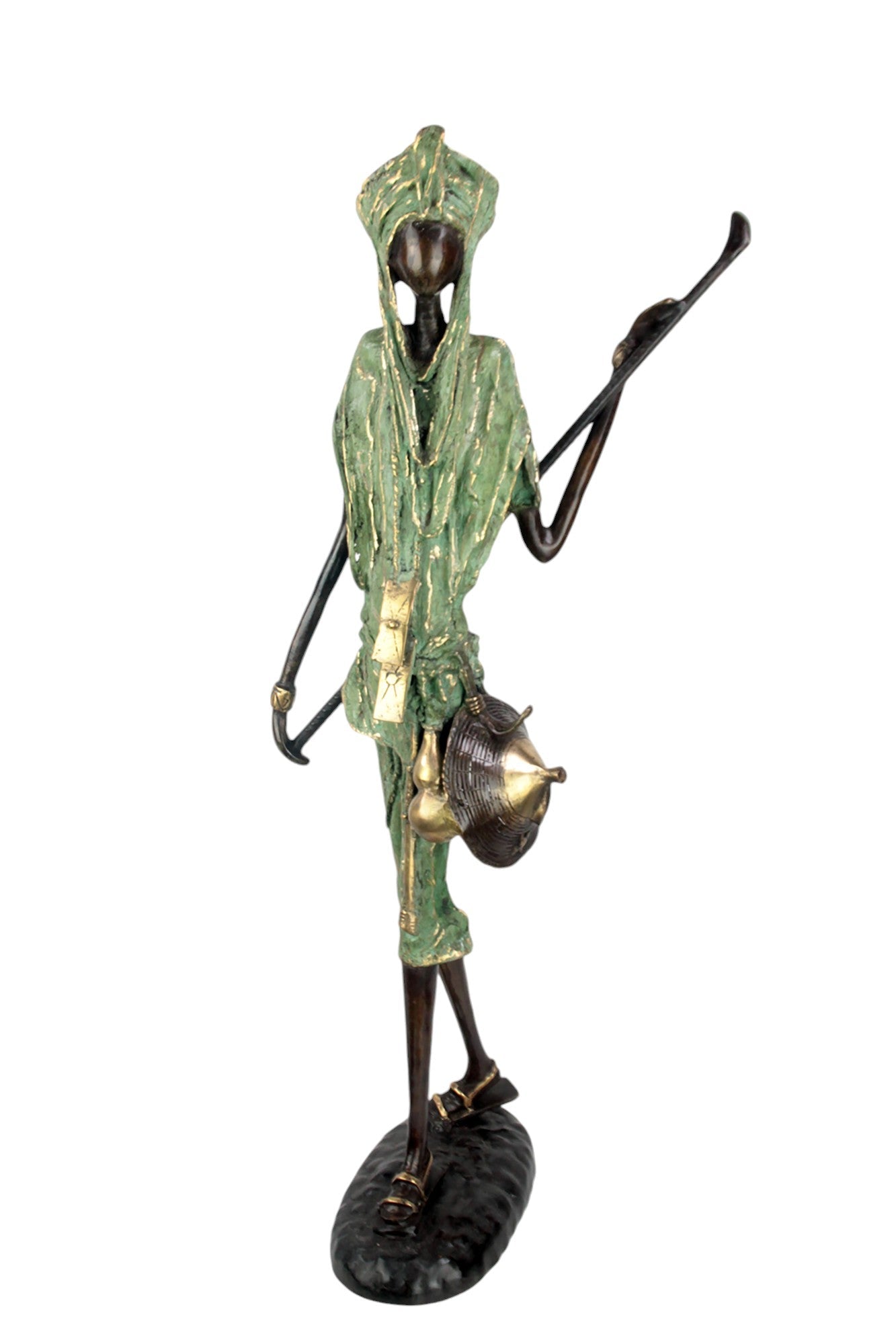 Bronze Issouf Berger Dogon 80 cm vert n°3 Bronzes d'Afrique