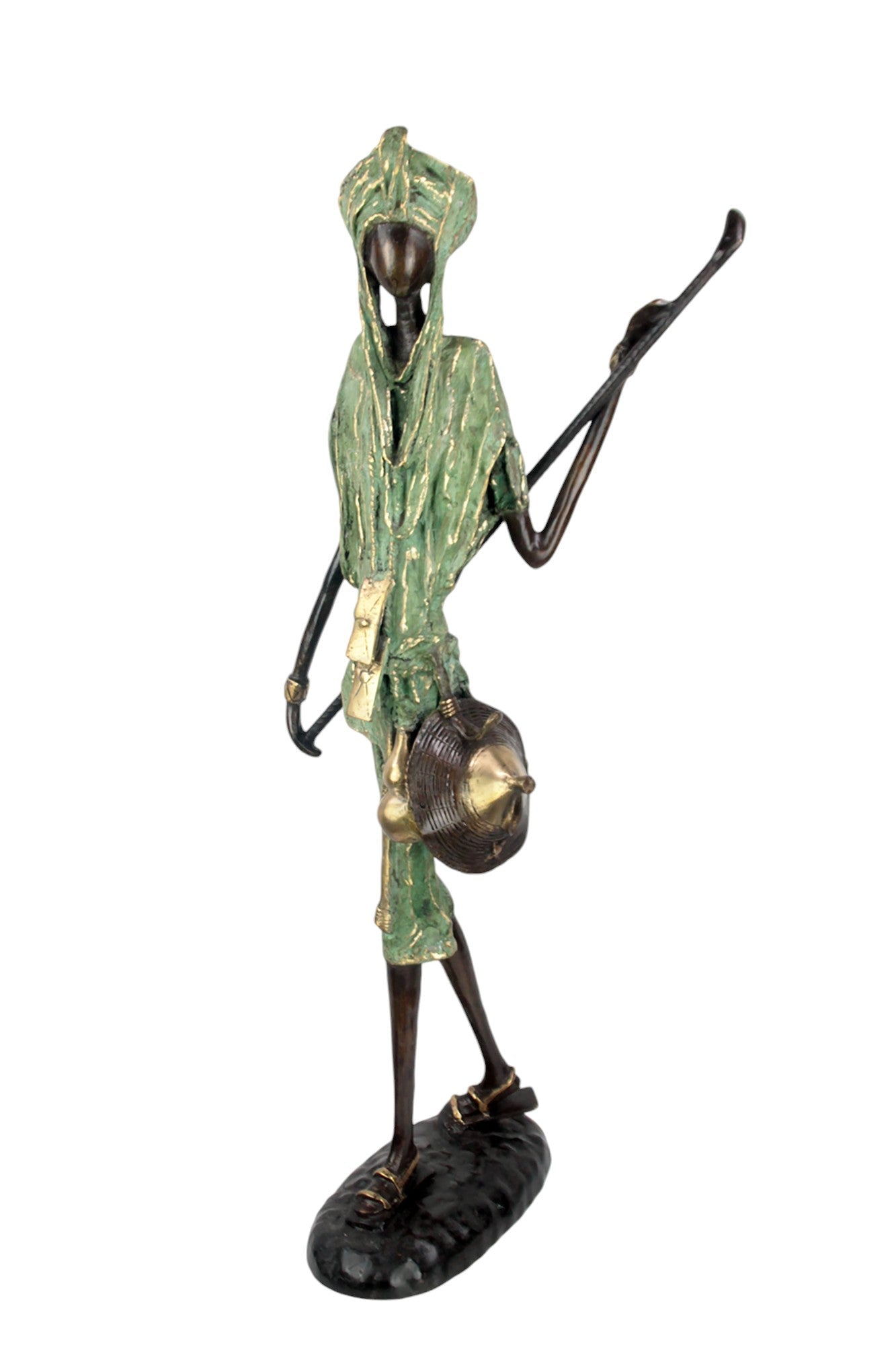 Bronze Issouf Berger Dogon 80 cm vert n°3 Bronzes d'Afrique