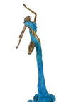 Bronze Issouf danseuse 70 cm bleu n°2 Bronzes d'Afrique