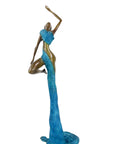 Bronze Issouf danseuse 70 cm bleu n°2 Bronzes d'Afrique