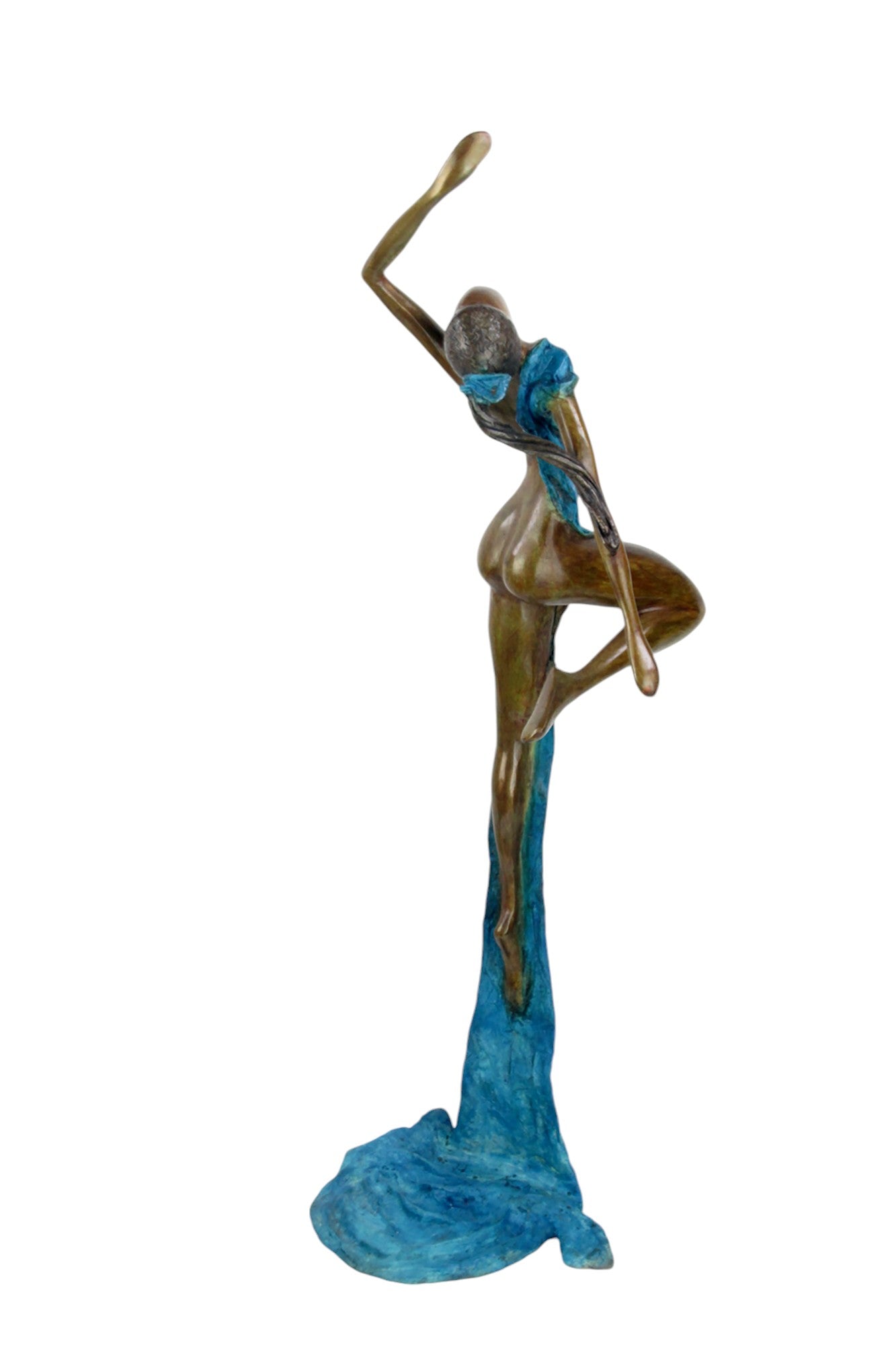 Bronze Issouf danseuse 70 cm bleu n°2 Bronzes d'Afrique
