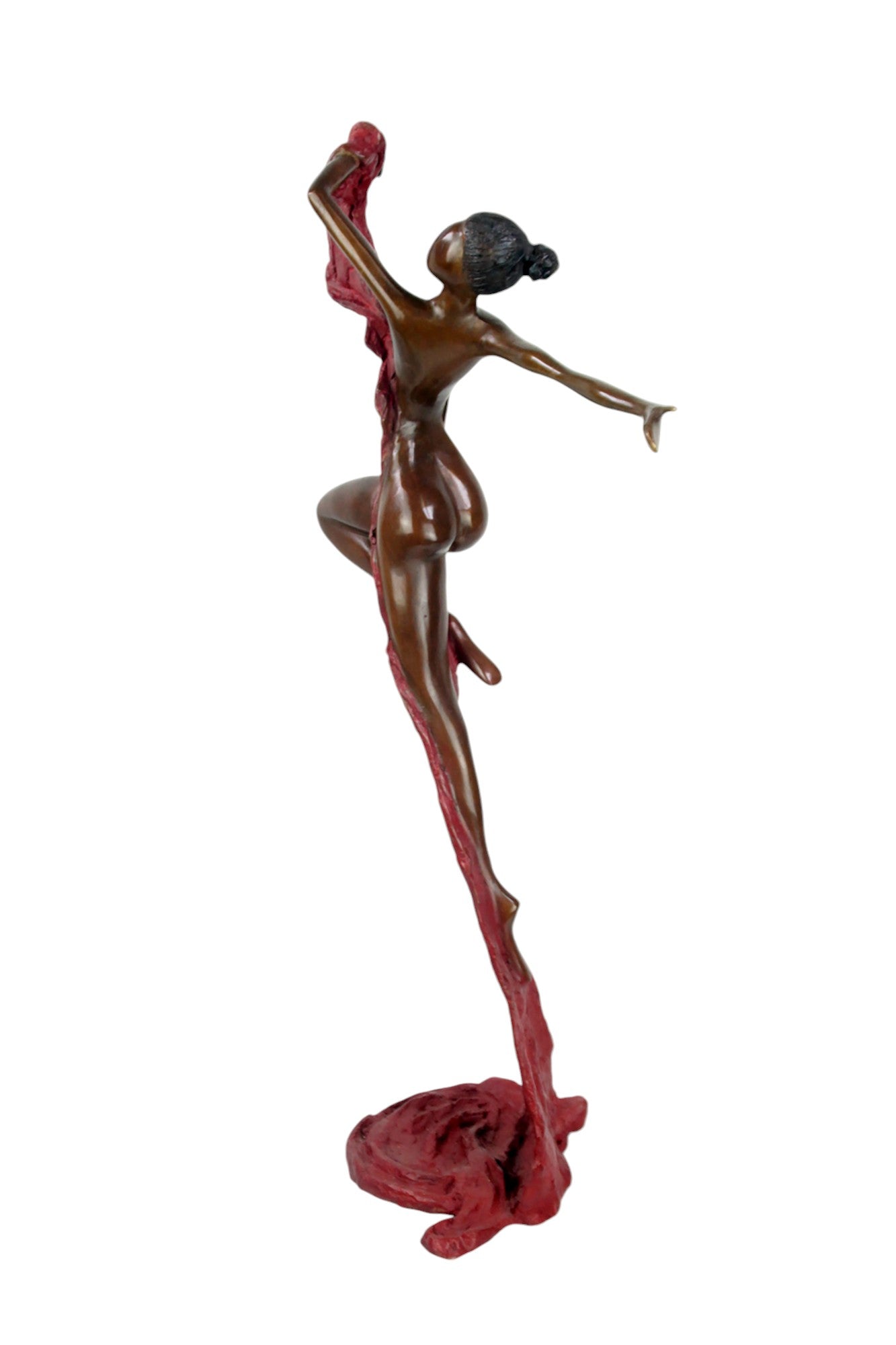 Bronze Issouf danseuse 70 cm rouge n°1 Bronzes d'Afrique