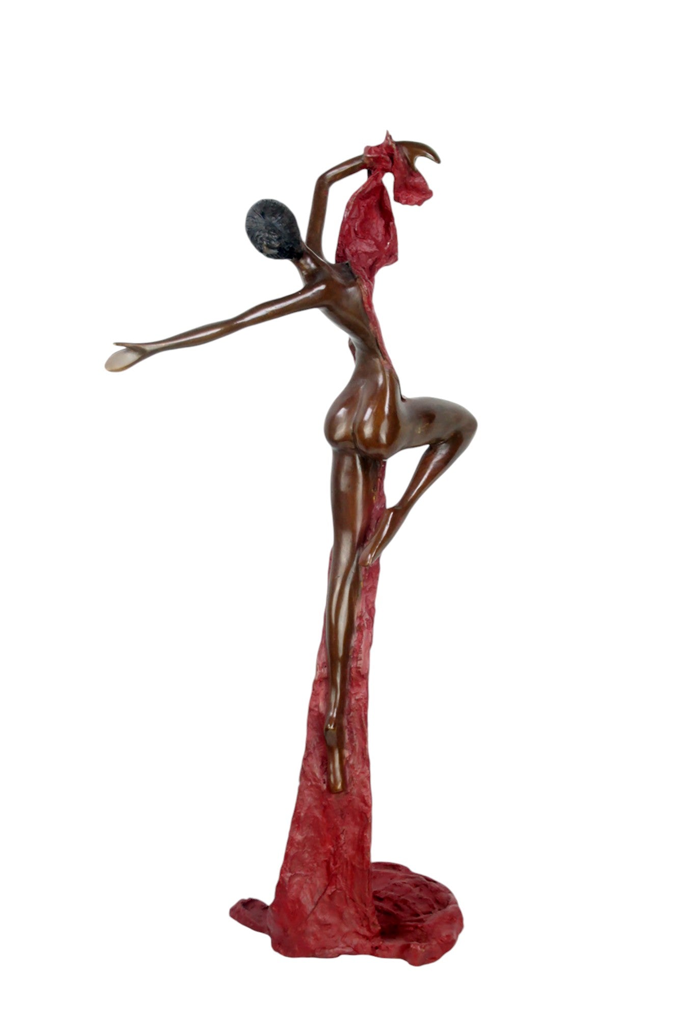 Bronze Issouf danseuse 70 cm rouge n°1 Bronzes d'Afrique
