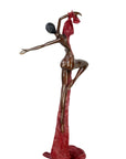 Bronze Issouf danseuse 70 cm rouge n°1 Bronzes d'Afrique