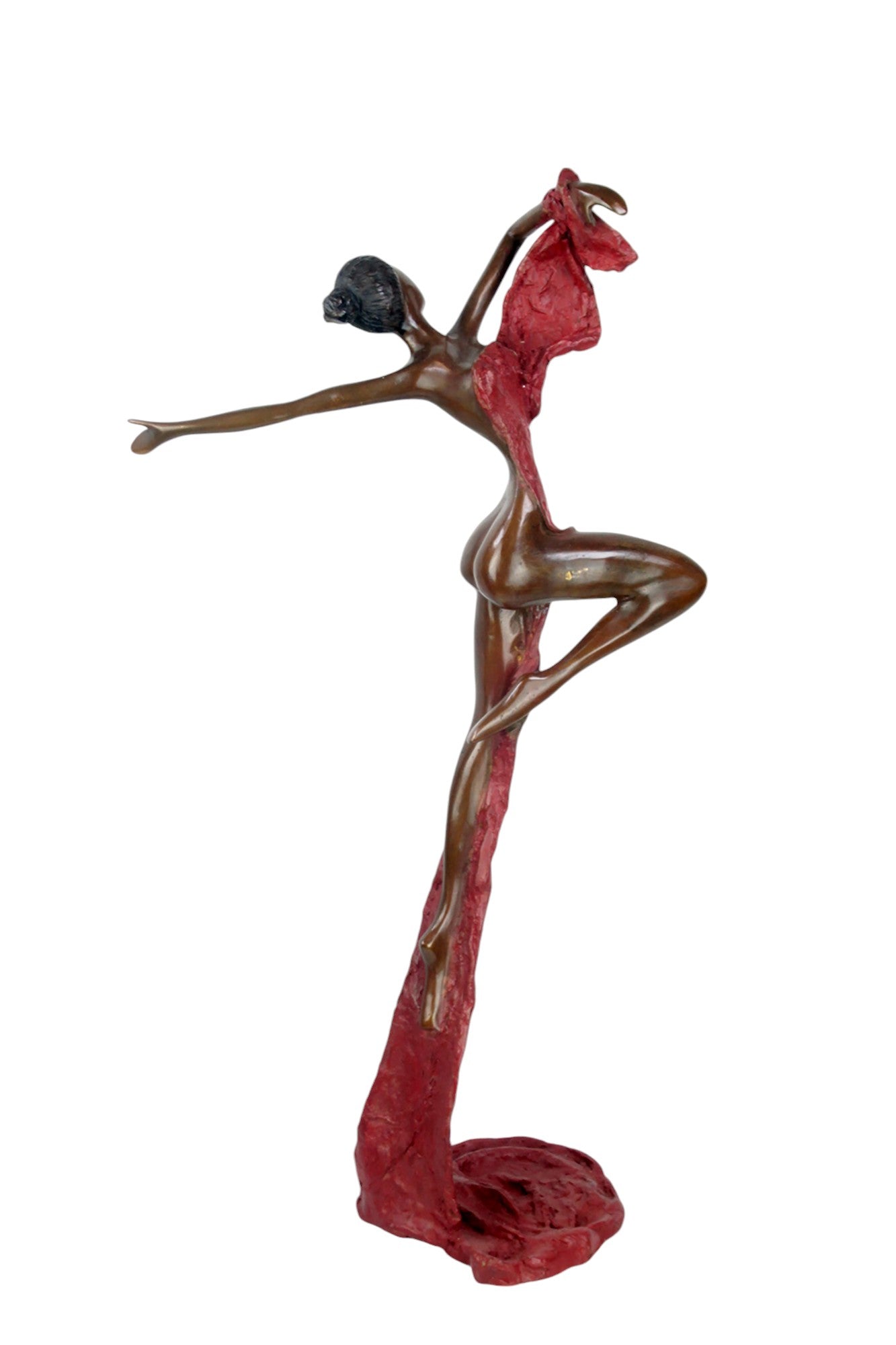 Bronze Issouf danseuse 70 cm rouge n°1 Bronzes d'Afrique