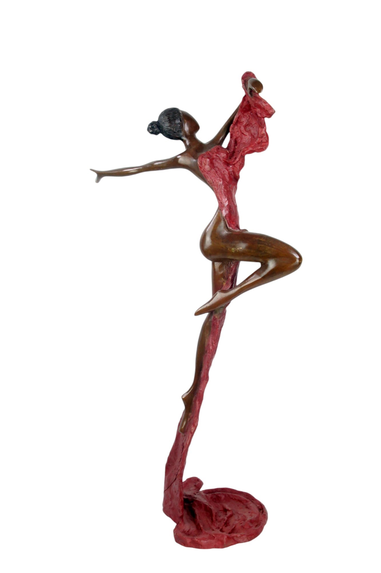 Bronze Issouf danseuse 70 cm rouge n°1 Bronzes d'Afrique
