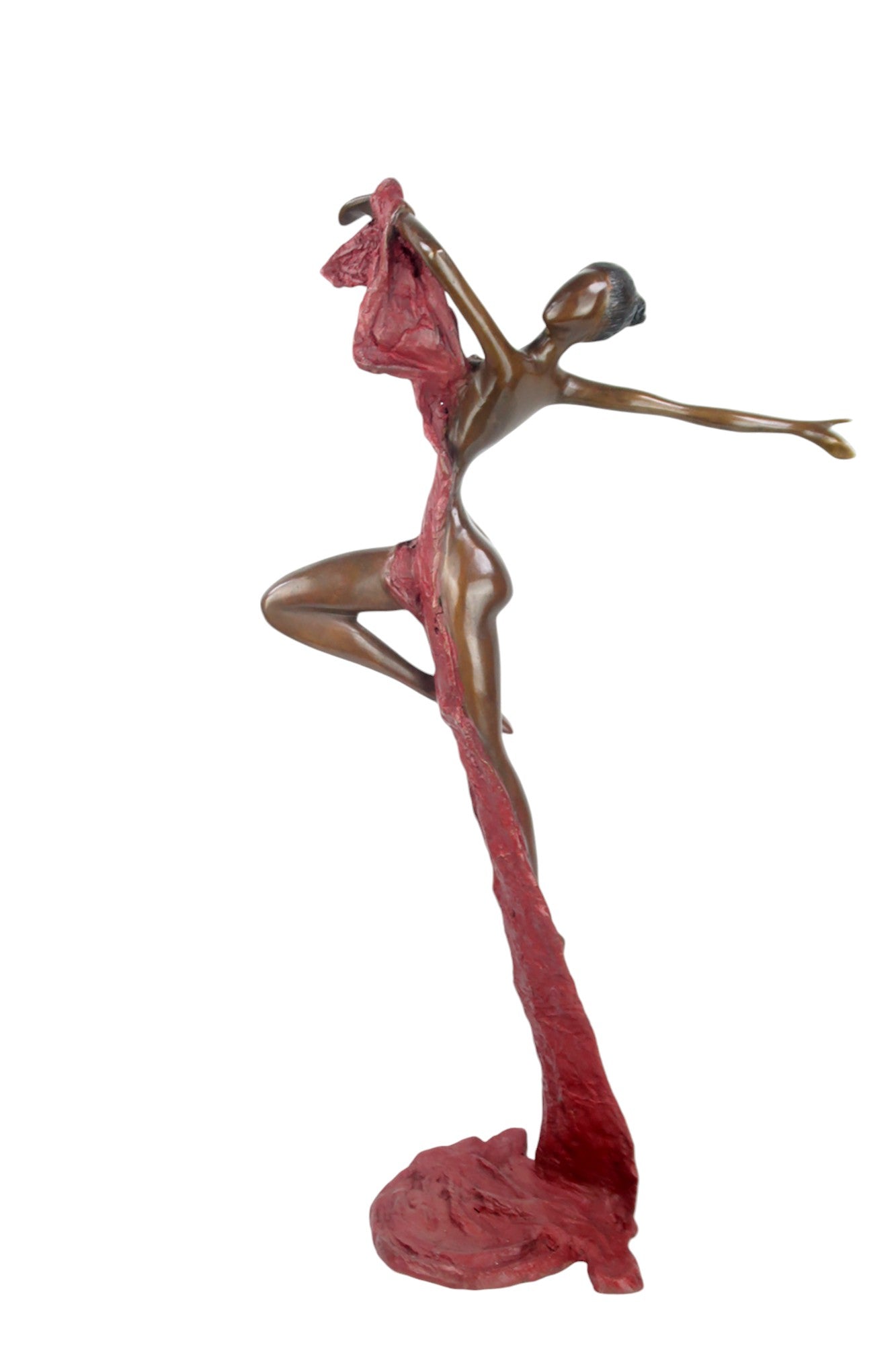 Bronze Issouf danseuse 70 cm rouge n°1 Bronzes d'Afrique