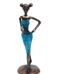 Bronze Ibrahim Dermé 25 cm bleu n°3 Bronzes d'Afrique
