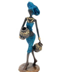 Bronze Ibrahim Dermé 25 cm bleu n°5 Bronzes d'Afrique