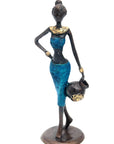 Bronze Ibrahim Dermé 25 cm bleu n°6 Bronzes d'Afrique