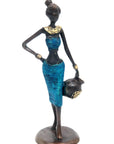 Bronze Ibrahim Dermé 25 cm bleu n°6 Bronzes d'Afrique