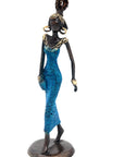 Bronze Ibrahim Dermé 25 cm bleu n°7 Bronzes d'Afrique