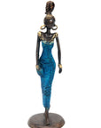 Bronze Ibrahim Dermé 25 cm bleu n°7 Bronzes d'Afrique