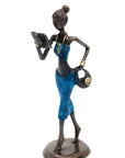 Bronze Ibrahim Dermé 25 cm bleu n°8 Bronzes d'Afrique