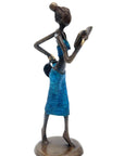 Bronze Ibrahim Dermé 25 cm bleu n°8 Bronzes d'Afrique