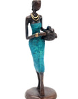 Bronze Ibrahim Dermé 25 cm bleu n°9 Bronzes d'Afrique