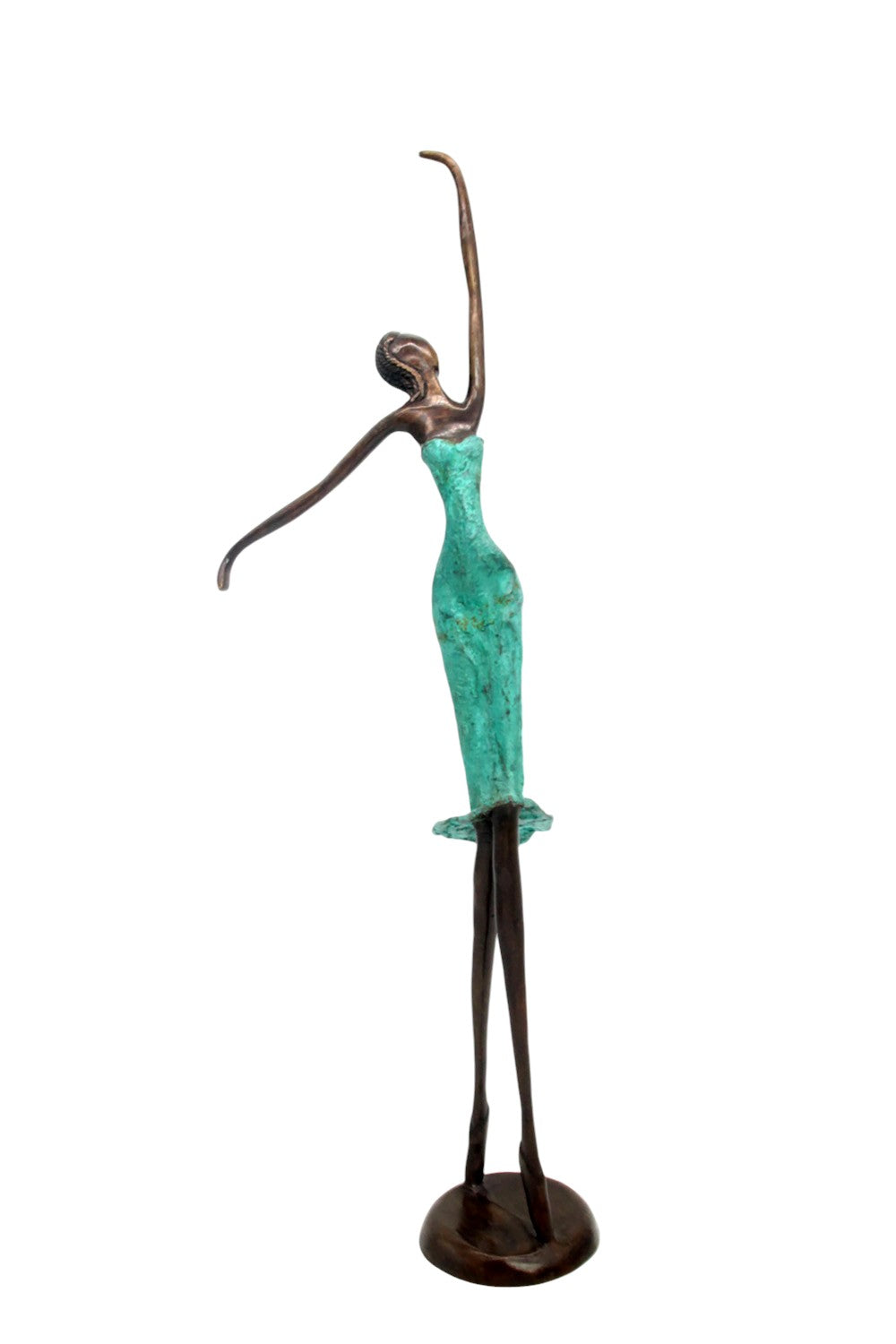 Bronze danseuse 55 cm turquoise n°1 Bronzes d'Afrique