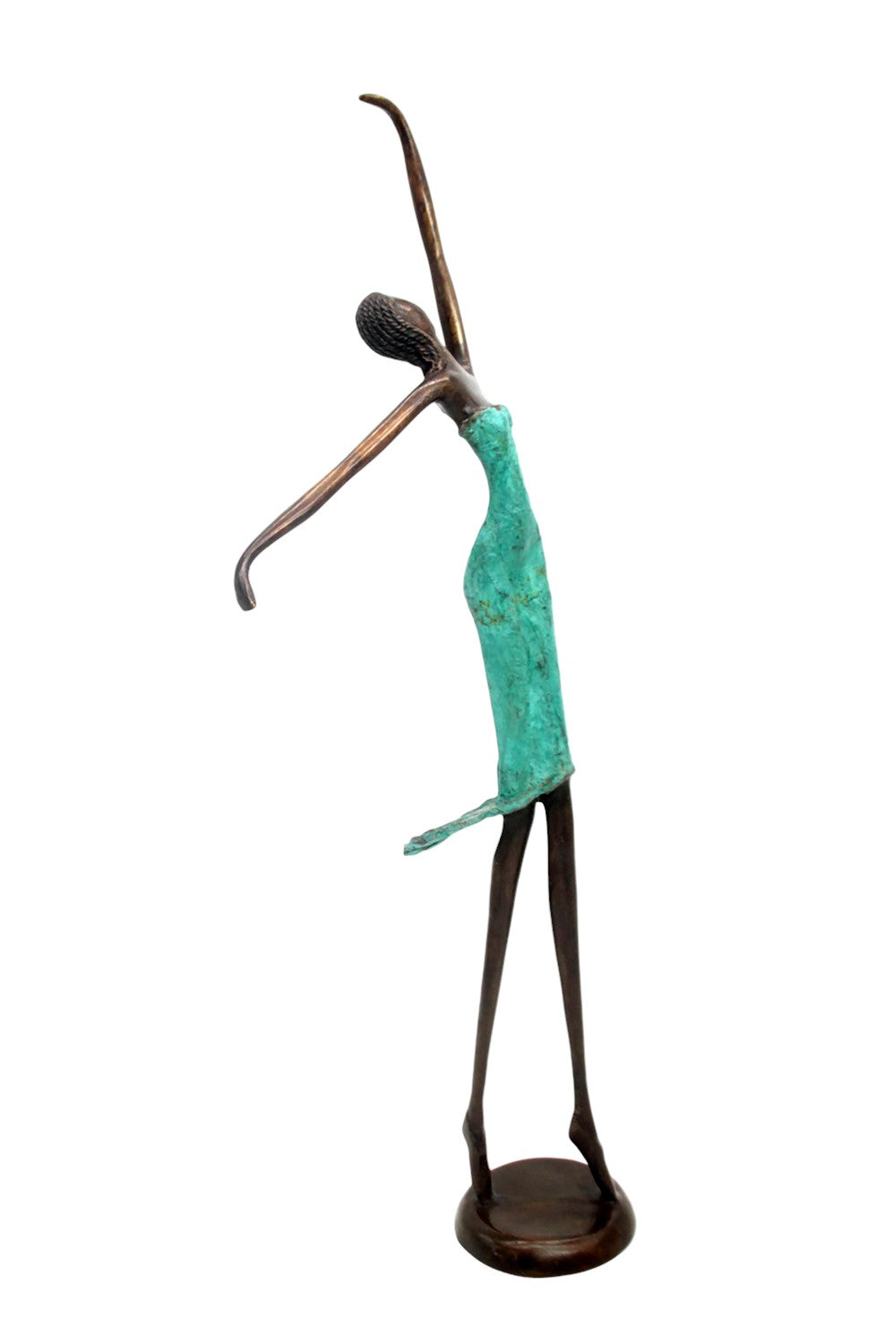 Bronze danseuse 55 cm turquoise n°1 Bronzes d'Afrique