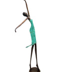 Bronze danseuse 55 cm turquoise n°1 Bronzes d'Afrique