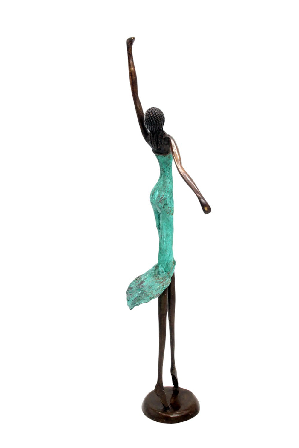 Bronze danseuse 55 cm turquoise n°1 Bronzes d'Afrique