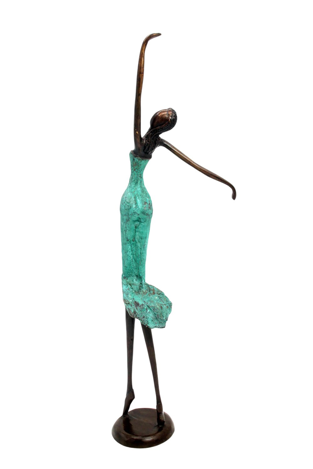 Bronze danseuse 55 cm turquoise n°1 Bronzes d'Afrique