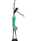 Bronze danseuse 55 cm turquoise n°1 Bronzes d'Afrique