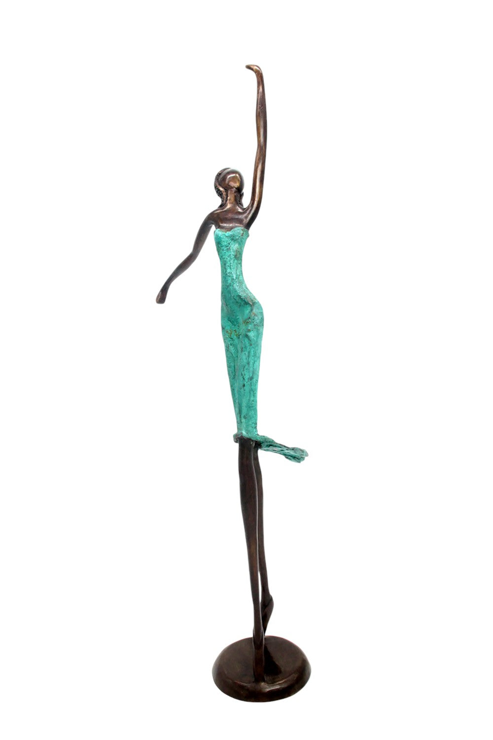 Bronze danseuse 55 cm turquoise n°1 Bronzes d'Afrique