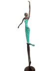 Bronze danseuse 55 cm turquoise n°1 Bronzes d'Afrique