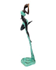 Bronze Issouf danseuse 50 cm turquoise n°1 Bronzes d'Afrique
